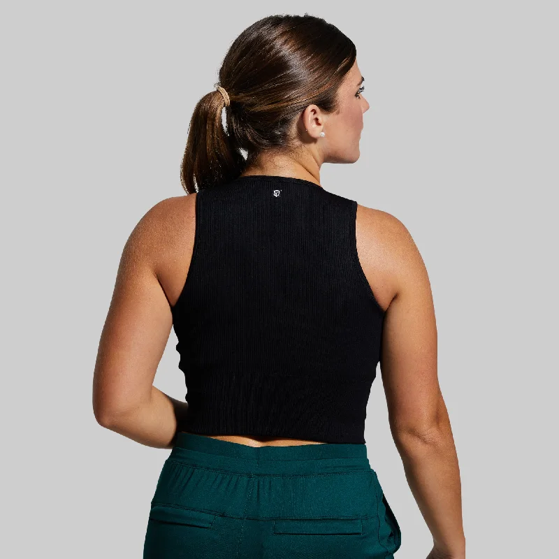 Good to Go Seamless Crop Tank (Black)