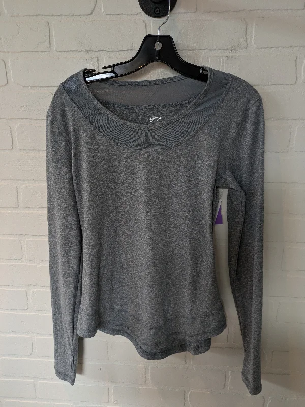 Grey Athletic Top Long Sleeve Crewneck Gottex, Size M