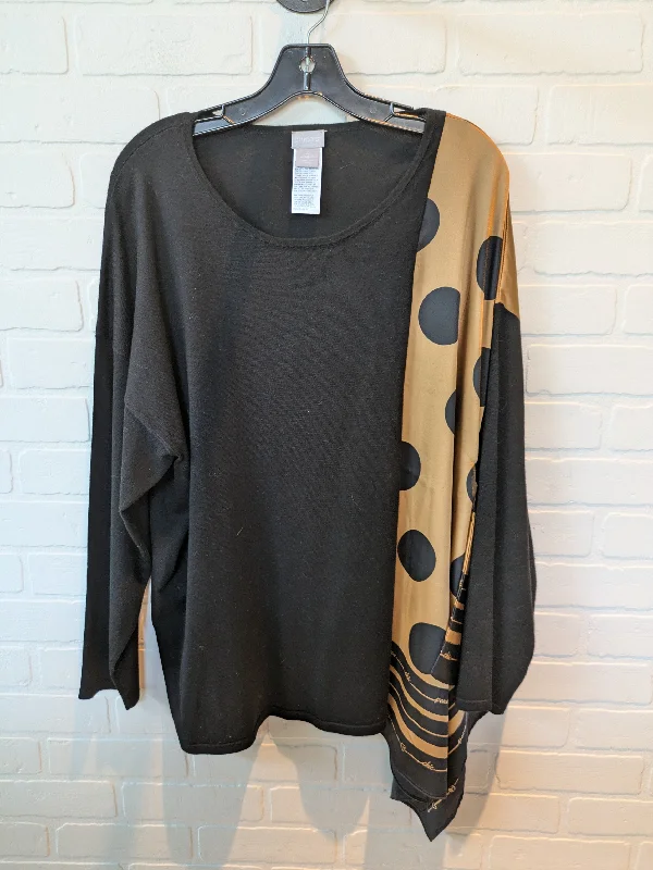 Sweater By Chicos In Black & Brown, Size: Xxl