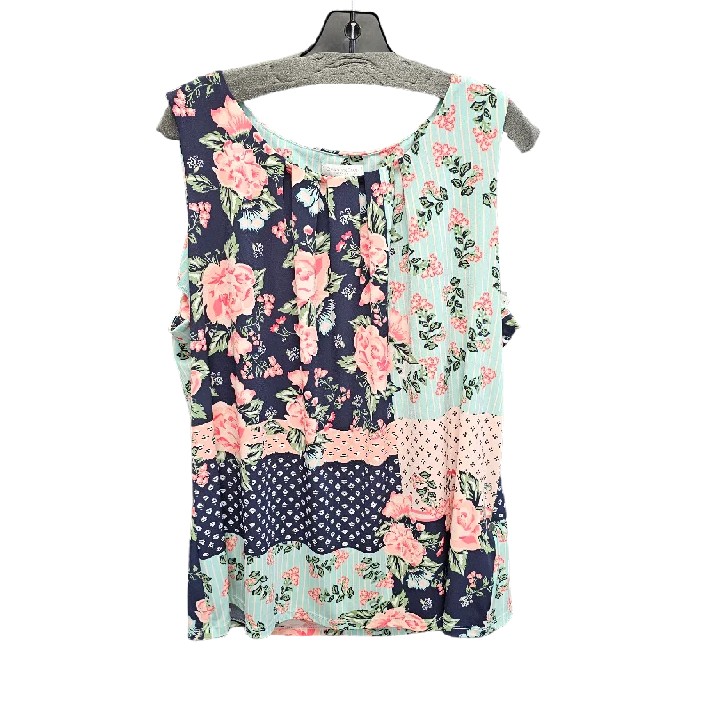 Top Sleeveless By Charter Club In Floral Print, Size: 2x