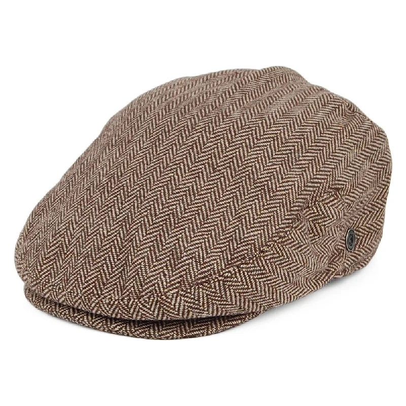 Herringbone Flat Cap - Dark Brown