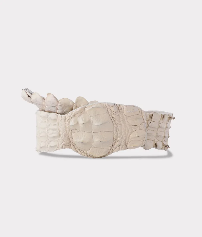 Hornback Caiman Belt :: Bone