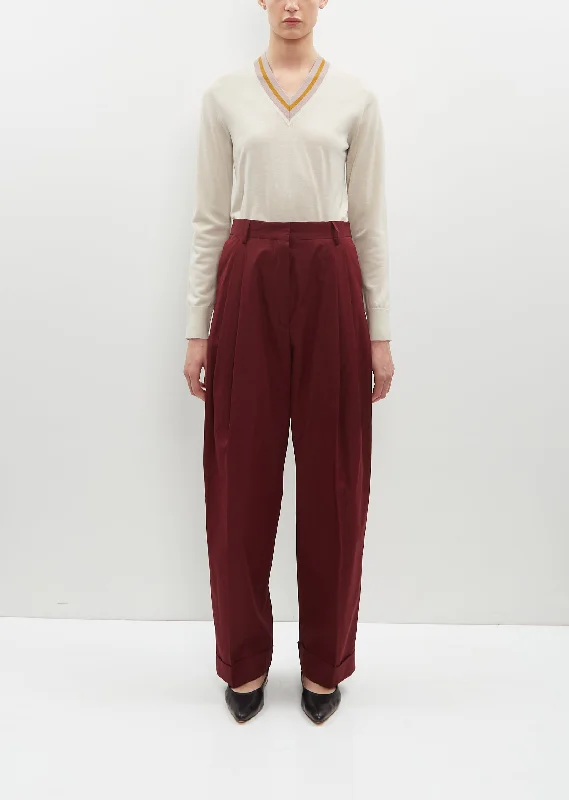 Partan Cotton Pants — Bordeaux